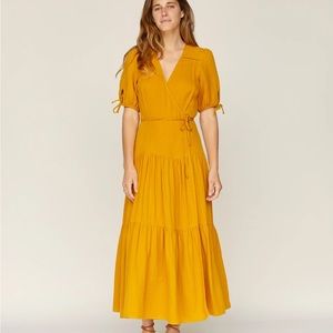 Christy Dawn Augusta wrap dress xs mustard gauze